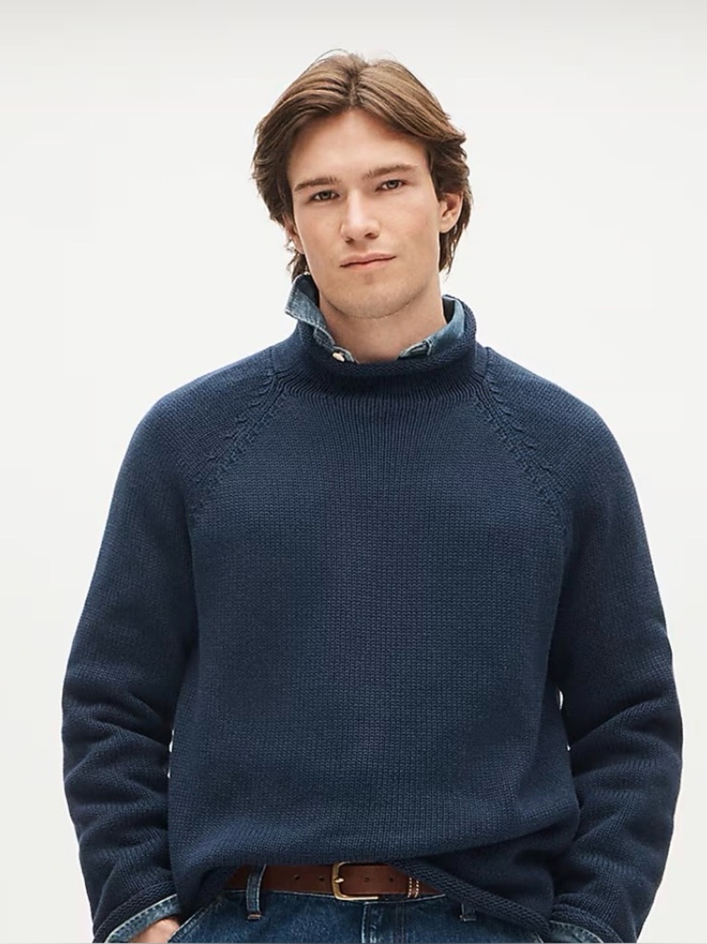 J.Crew 1988 Rollneck Cotton Sweater Navy Men’s M NWT